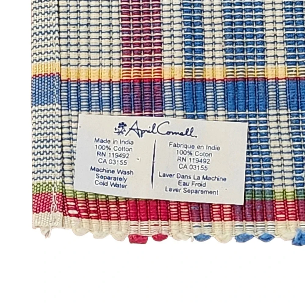 NWT APRIL CORNELL Placemats Set of 4 Multi-color Plaid Cotton Cottagecore